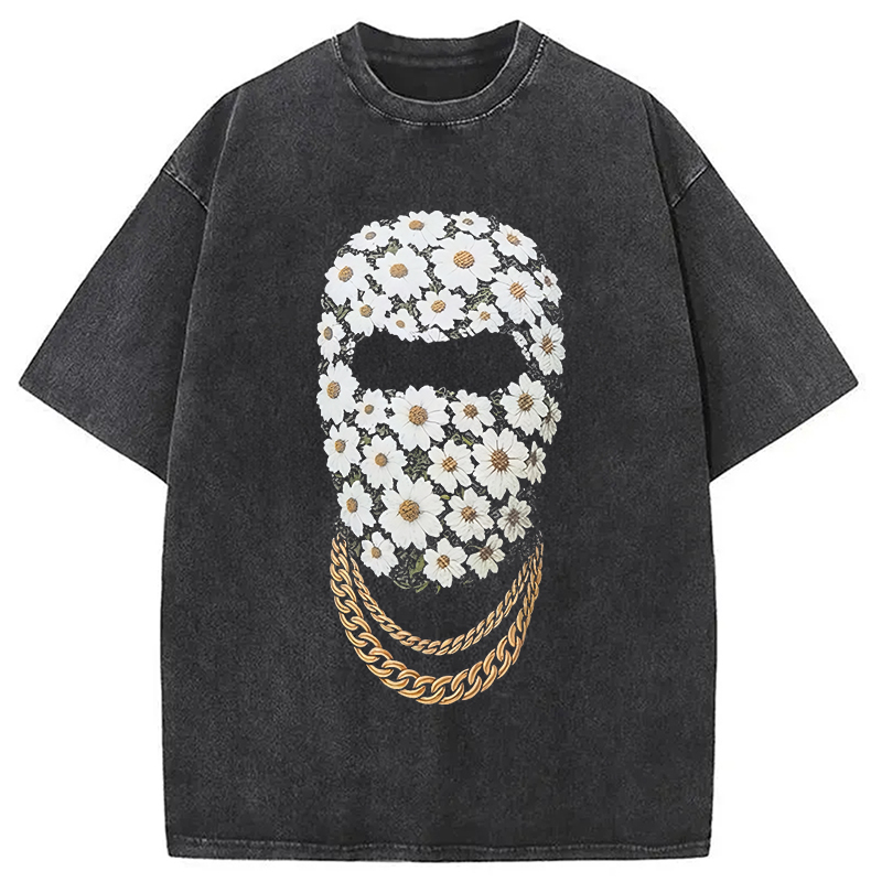 Tokyocanvas Daisy Mask Washed T-Shirt