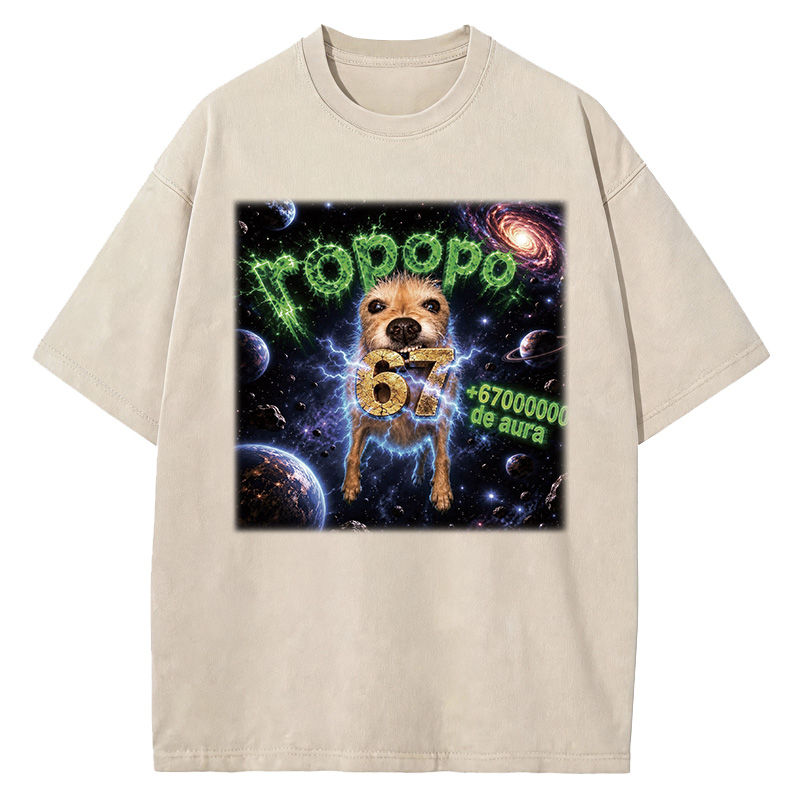 Tokyocanvas Ropopo Aura Dog Washed T-Shirt