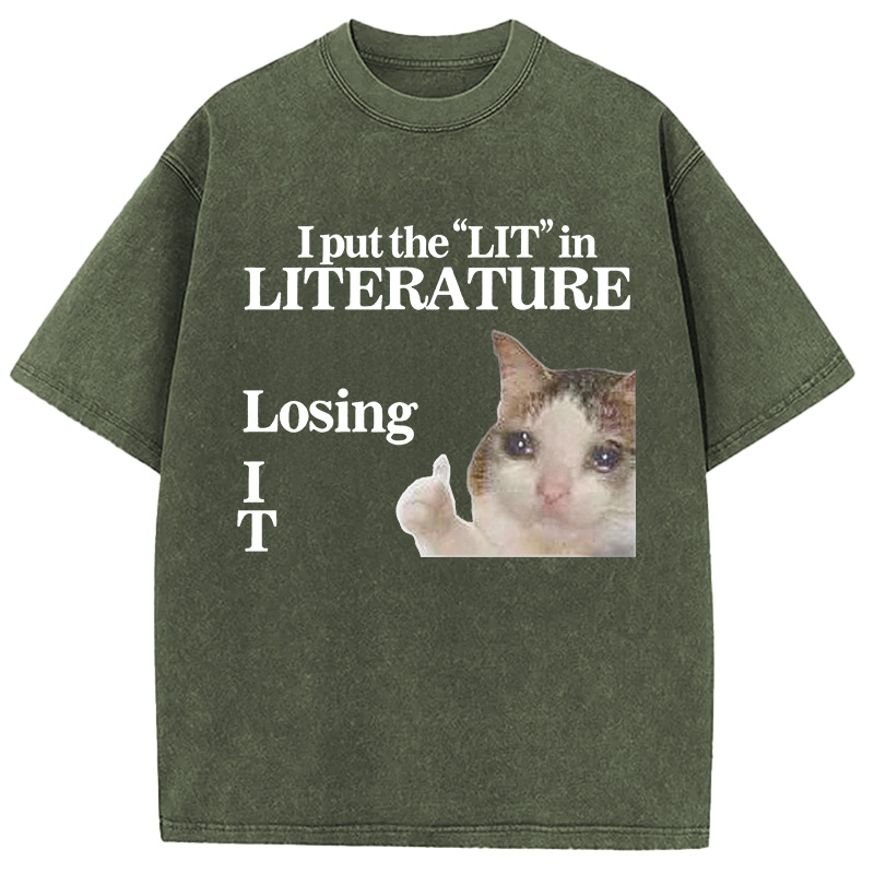 Tokyocanvas I Put the LIT in LITerature Washed T-Shirt