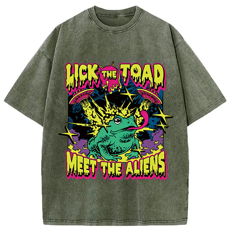 Tokyocanvas Psychedelic Frog Washed T-Shirt