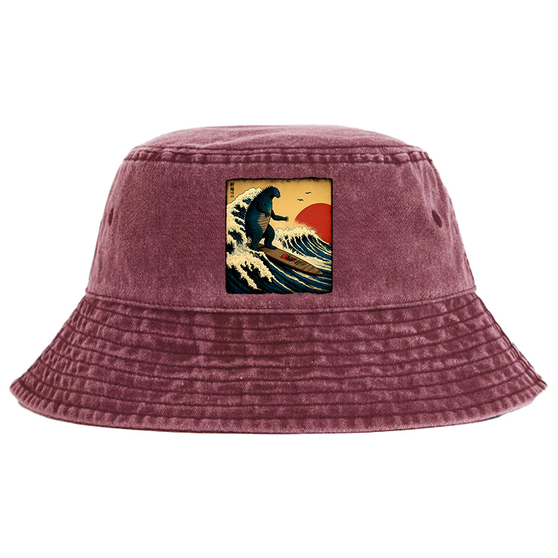 Tokyocanvas The Great Wave Washed Bucket Hat