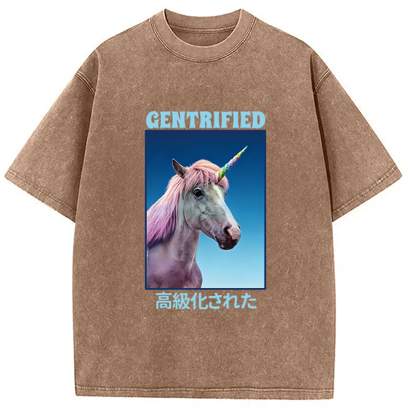Tokyocanvas I Support Tiny Horse Rights Washed T-Shirt