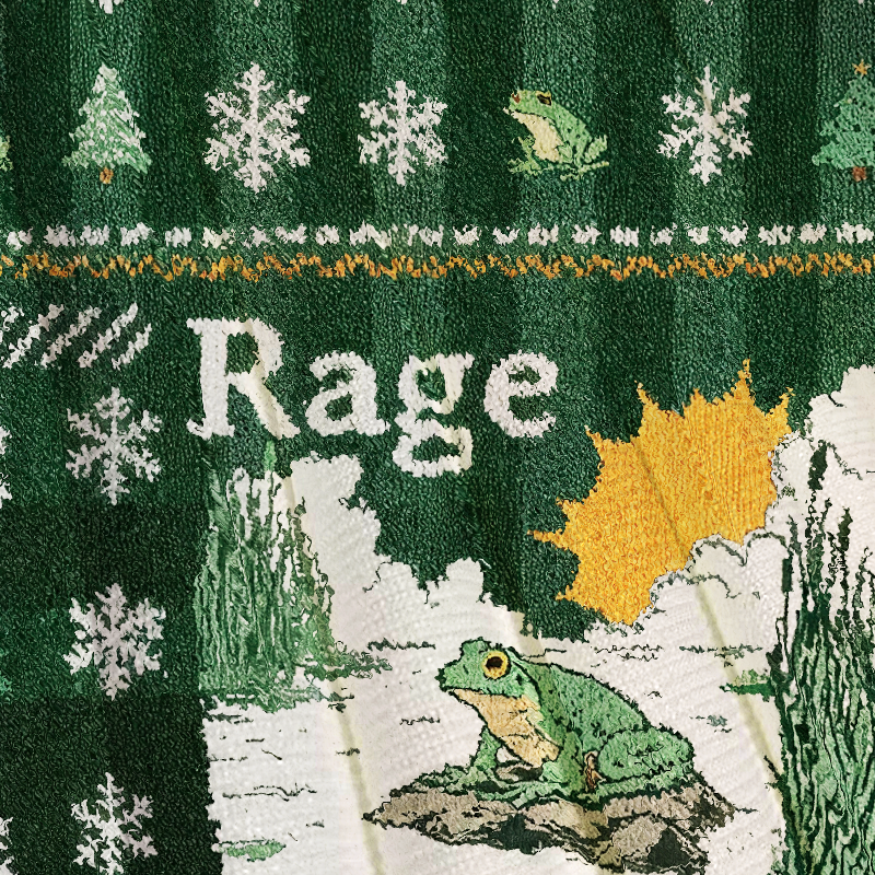 Tokyocanvas Rage Consumes Me Frog Pond Christmas Ugly Sweatshirt