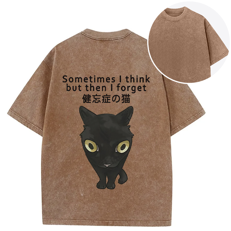 Tokyocanvas Amnesiac Cat Back Washed T-Shirt