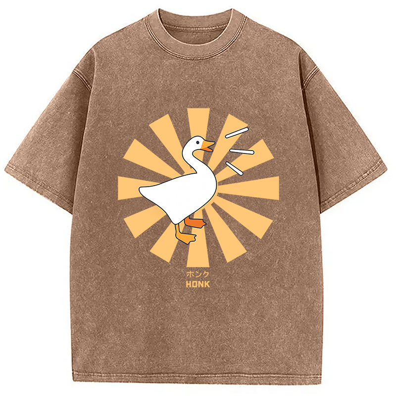 Tokyocanvas Honk Goose Japanese Washed T-Shirt