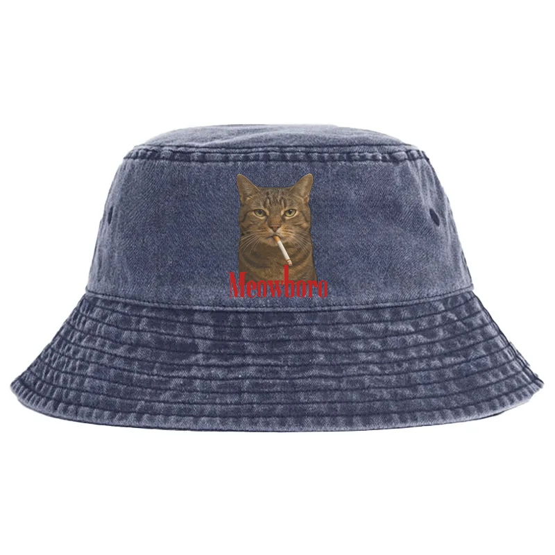Tokyocanvas Funny Realistic Cat Meme Washed Bucket Hat
