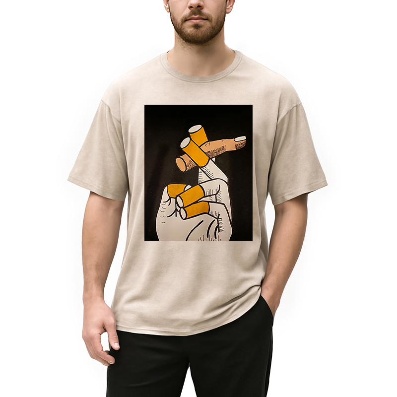 Tokyocanvas Finger Cigarette Washed T-Shirt
