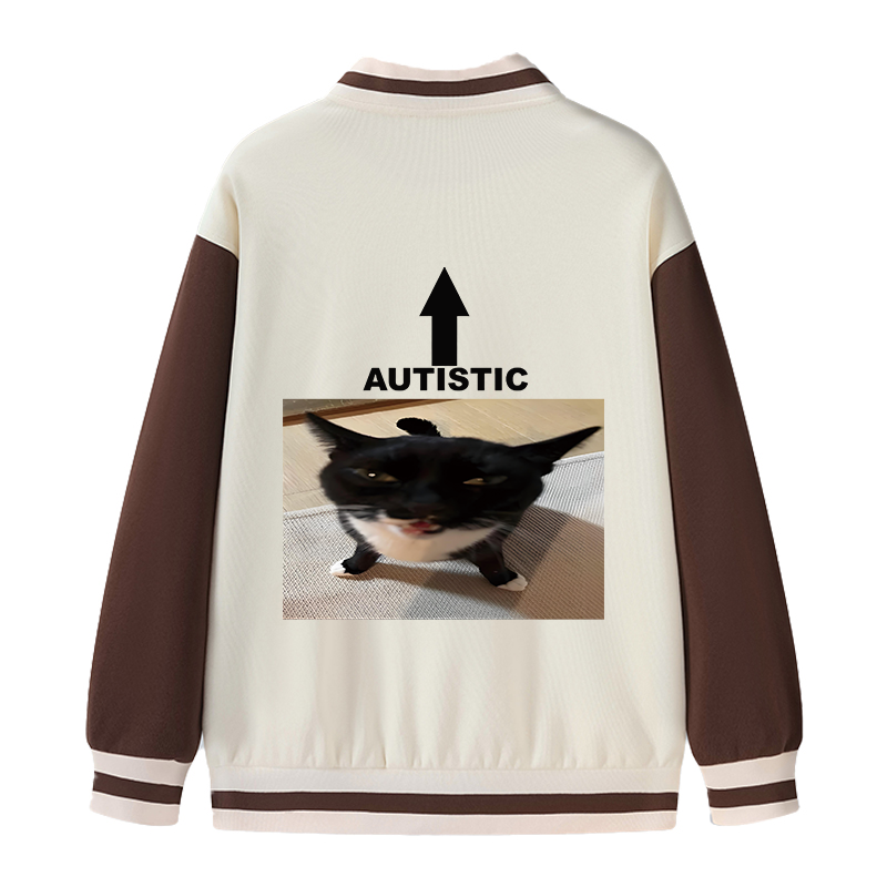 Tokyocanvas Autistic Cat Varsity Jacket