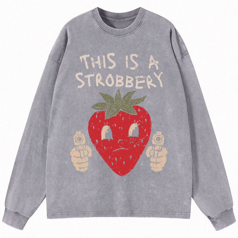 Tokyocanvas This is a Strawberry Long Sleeve Washed T-Shirt