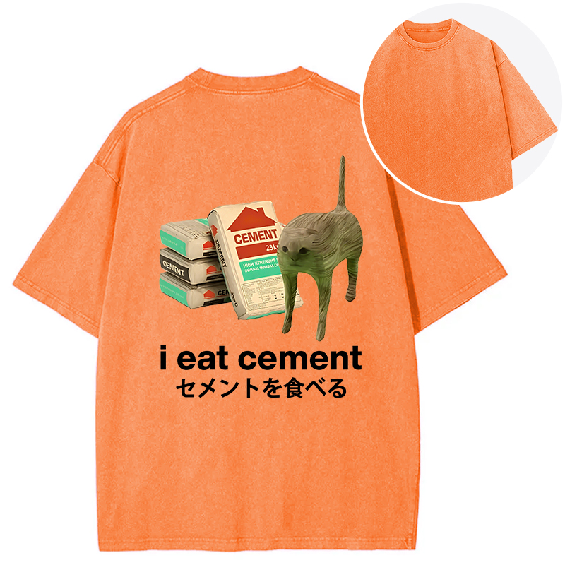 Tokyocanvas Benadryl Meme Cat Back Washed T-Shirt