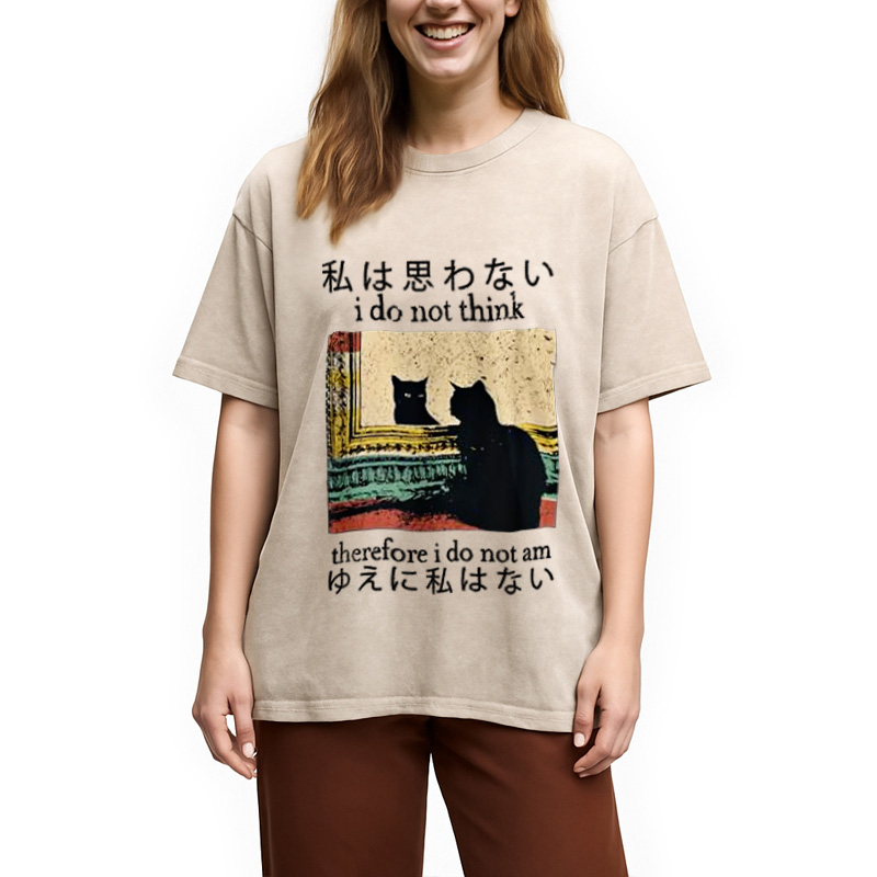 Tokyocanvas I Do Not Think Therefore I Do Not Am Washed T-Shirt