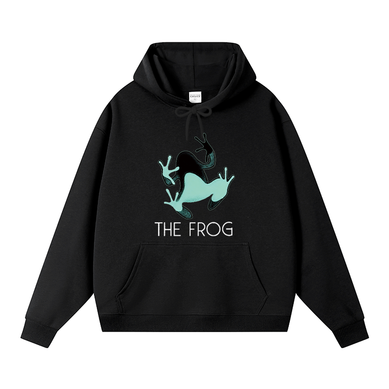 Tokyocanvas Frog Lying On Clothes Fleece Lined Hoodie