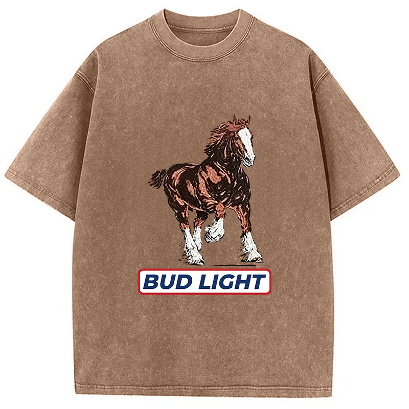Tokyocanvas Bud Light Horse Washed T-Shirt