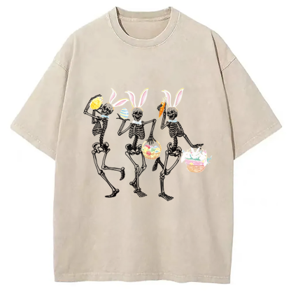 Tokyocanvas Easter Dancing Skeleton Washed T-Shirt