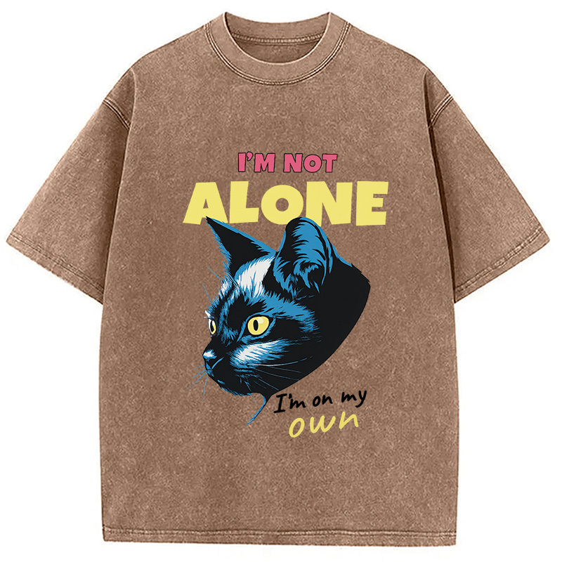 Tokyocanvas I'm Not Alone Cat Washed T-Shirt