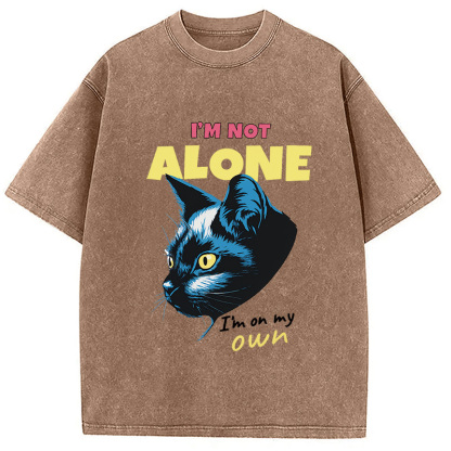 Tokyocanvas I'm Not Alone Cat Washed T-Shirt