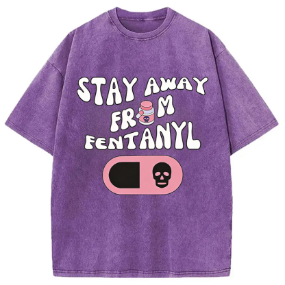 Tokyocanvas Stay Away From Fentanyl Washed T-Shirt