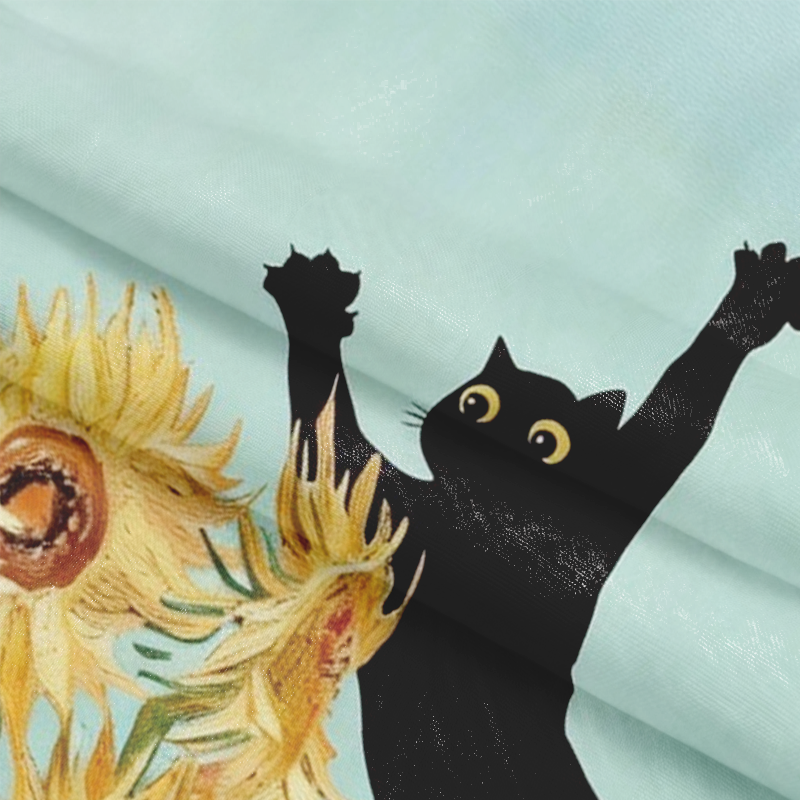 Tokyocanvas Flying Black Cat Long Sleeve Graphic Print T-Shirt