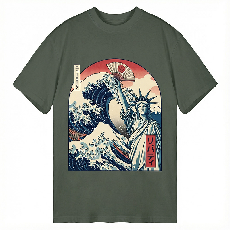 Tokyocanvas Ukiyo-e Statue Of Liberty Classic T-Shirt