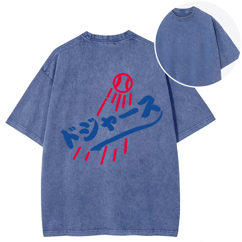 Tokyocanvas Japanese Baseball Back Washed T-Shirt
