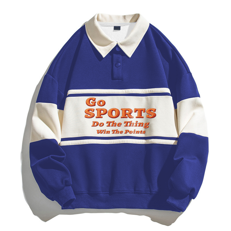 Tokyocanvas Go Sports Do Thing Win The Points Polo Embroidered Sweatshirt