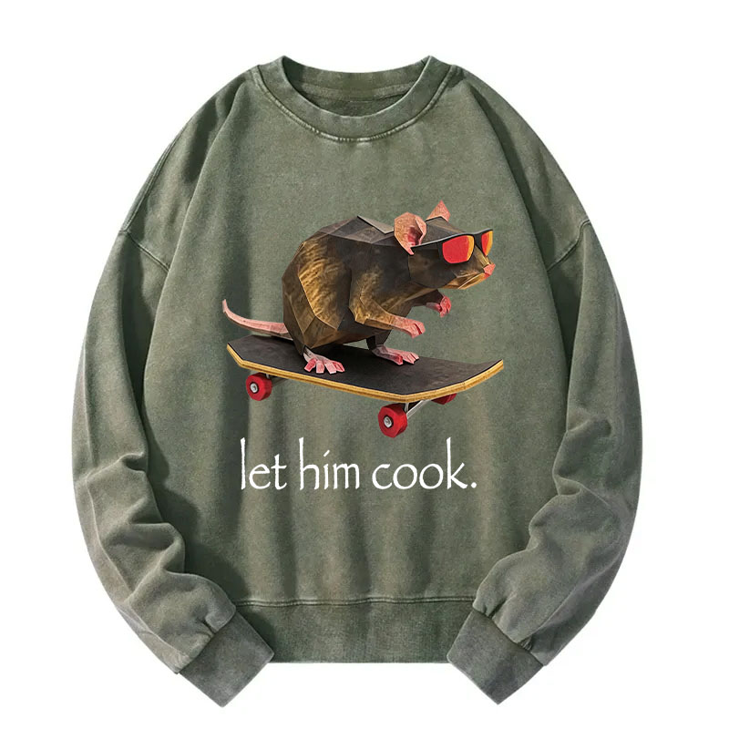 Tokyocanvas Rat Skateboard Cook Washed Sweatshirt