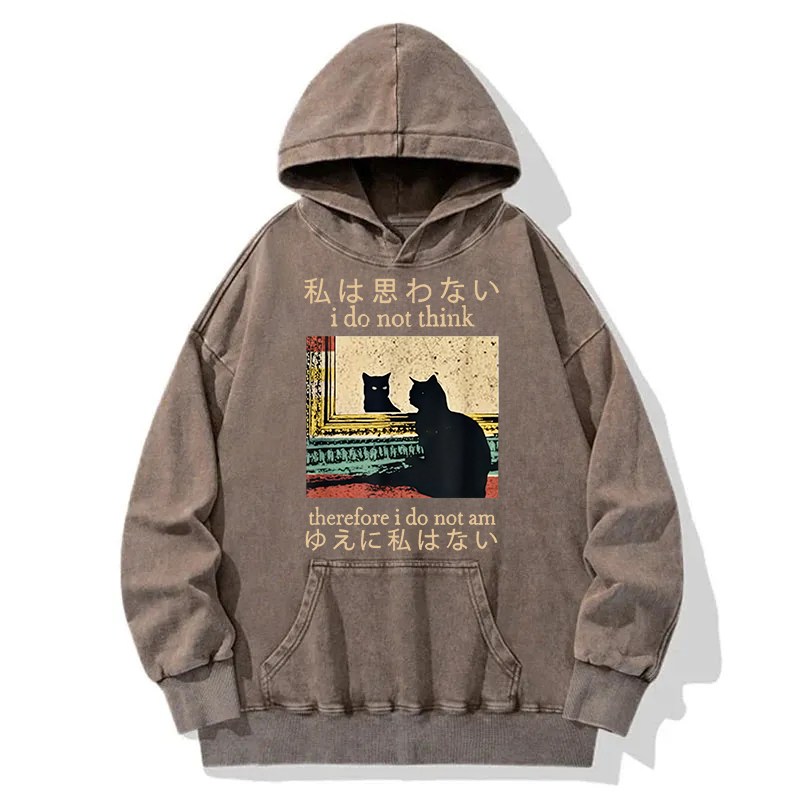 Tokyocanvas I Do Not Think Therefore I Do Not Am Washed Hoodie
