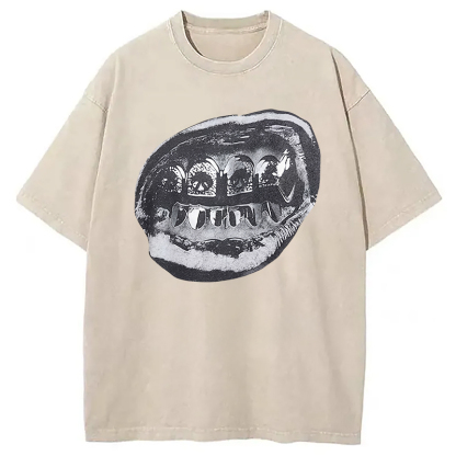 Tokyocanvas Foil Diamonds Lips Washed T-Shirt
