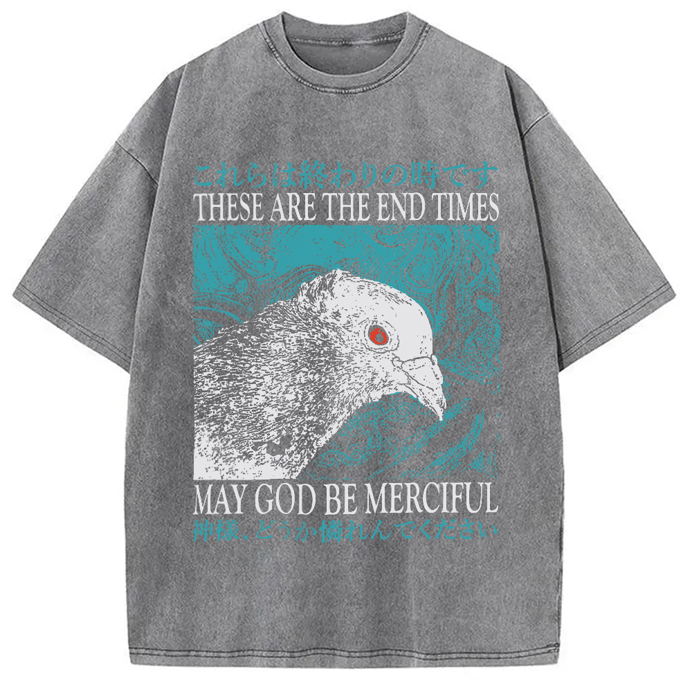 Tokyocanvas End Times Pigeon Vintage Washed T-Shirt