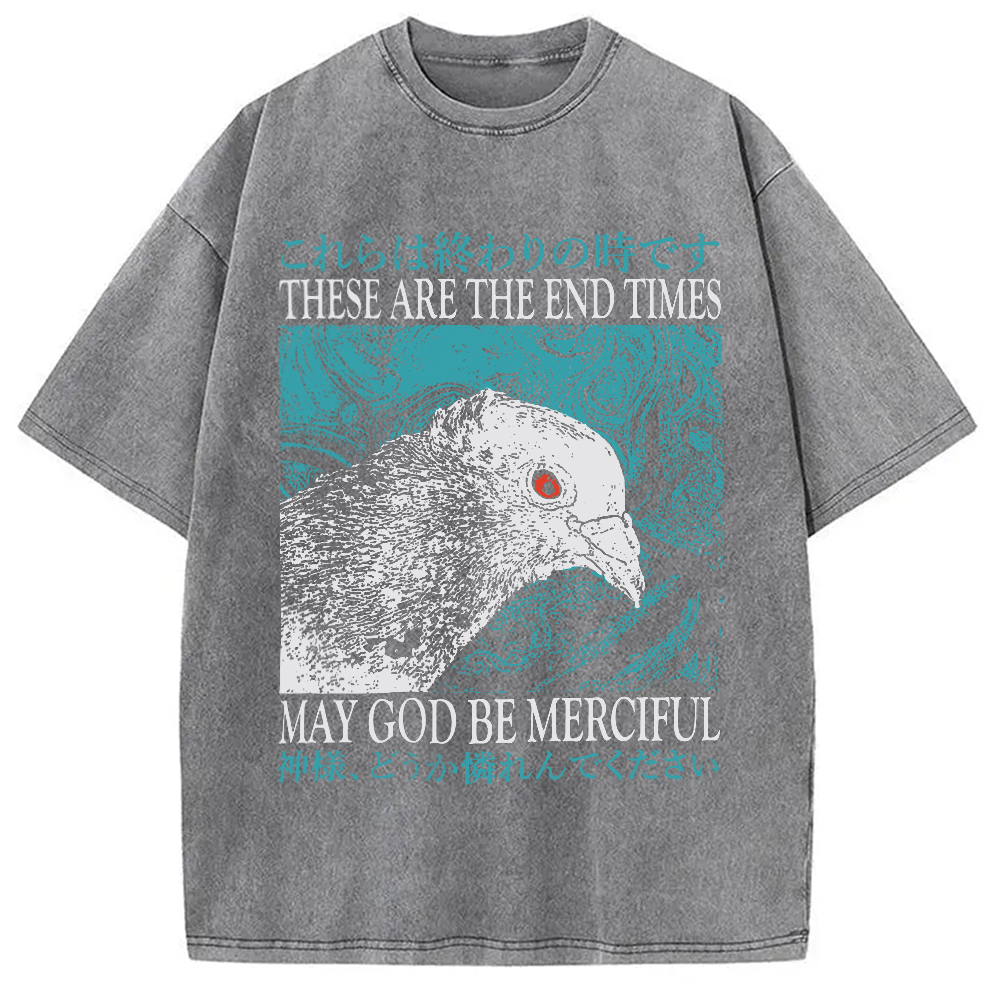 Tokyocanvas End Times Pigeon Vintage Washed T-Shirt