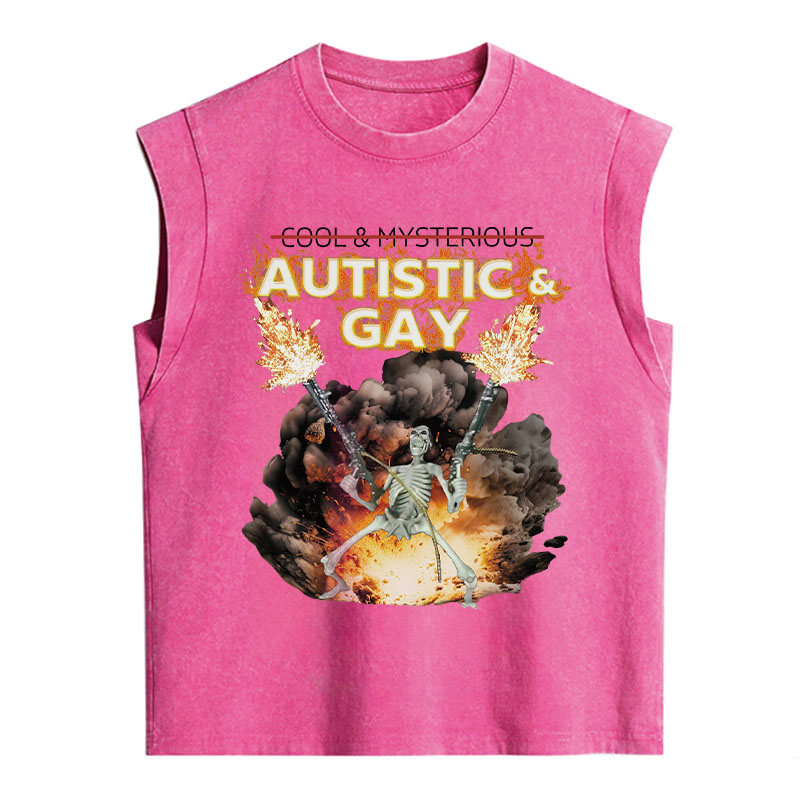 Tokyocanvas Autistic and Gay Skeleton Explosion Sleeveless Tank