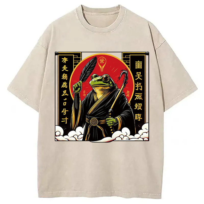Tokyocanvas Fantasy Universes Of Frogs Washed T-Shirt