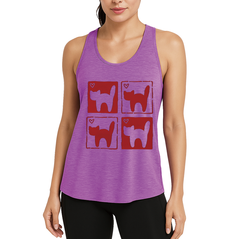 Tokyocanvas Cat Hearts Y2K Fitness Tank