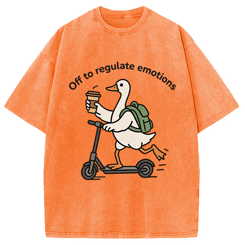 Tokyocanvas Off To Regulate Emotions Washed T-Shirt