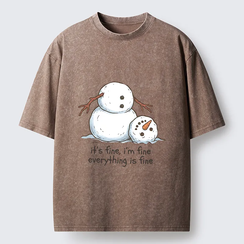 Tokyocanvas A Snowman In A Tight Spot Washed T-Shirt