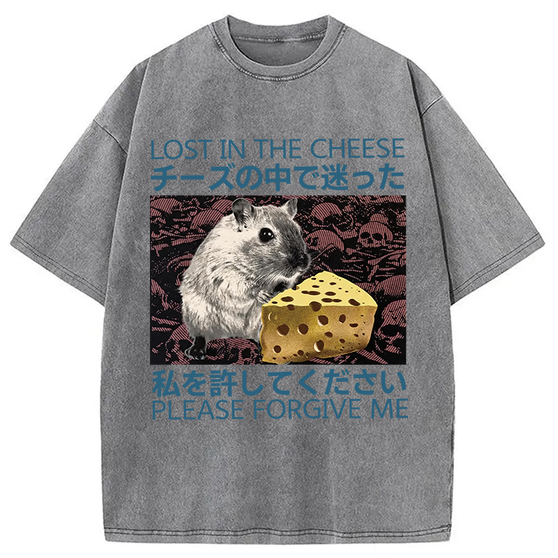 Tokyocanvas Lost in Cheese Japanese Rat Washed T-Shirt