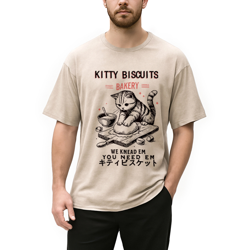 Tokyocanvas Cat Bakery Washed T-Shirt