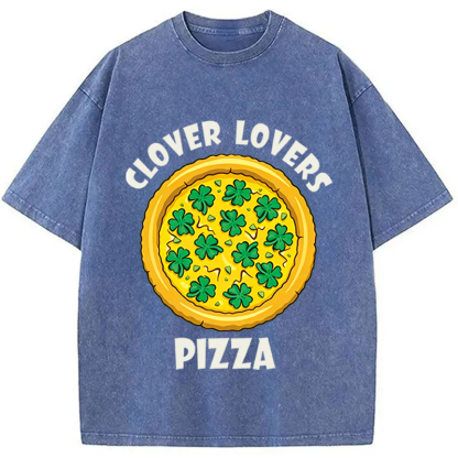 Tokyocanvas Clover Lovers Pizza Washed T-Shirt