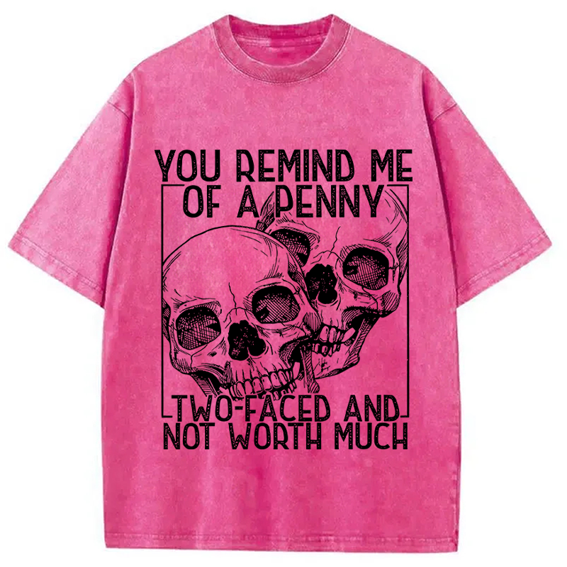 Tokyocanvas You Remind Me Of A Penny Two Faced And not Worth Much Washed T-Shirt