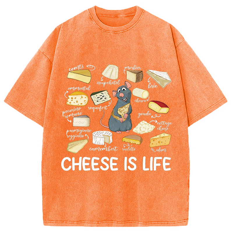 Tokyocanvas Cheese Is Life Washed T-Shirt