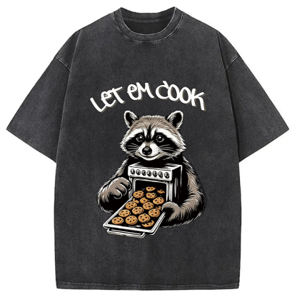 Tokyocanvas Let Em Cook Raccoon Washed T-Shirt