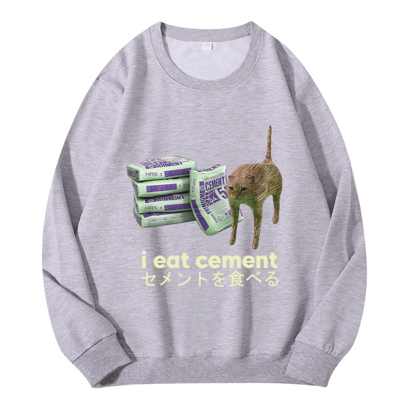 Tokyocanvas Funny Internet Cement Cat Classic Sweatshirt