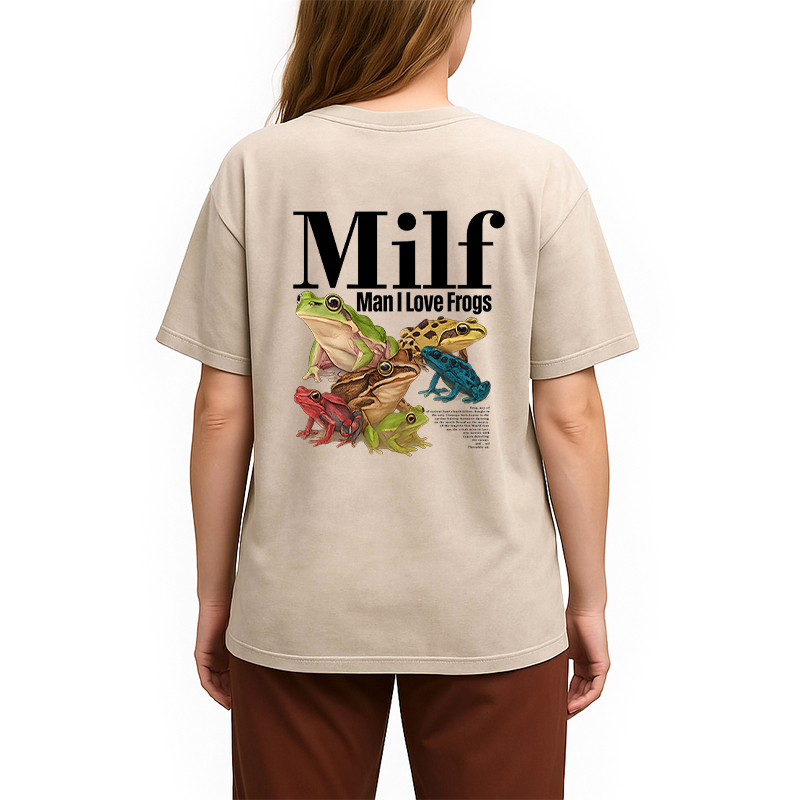 Tokyocanvas Man I Love Frogs Meme Back Washed T-Shirt