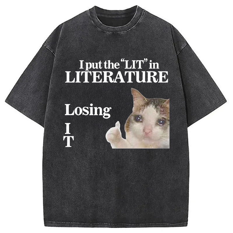 Tokyocanvas I Put the LIT in LITerature Washed T-Shirt