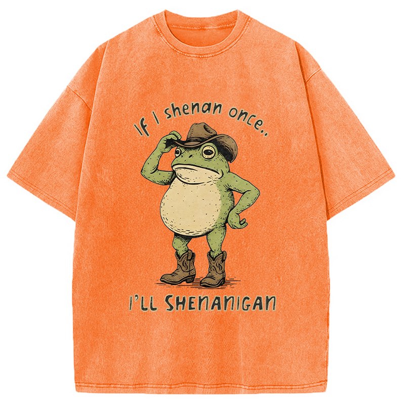 Tokyocanvas If I Shenan Once Funny St. Patrick's Day shirt Washed T-Shirt