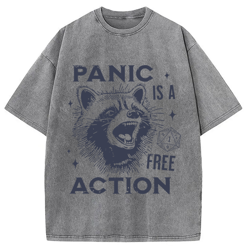 Tokyocanvas Panic Is A Free Action Washed T-Shirt