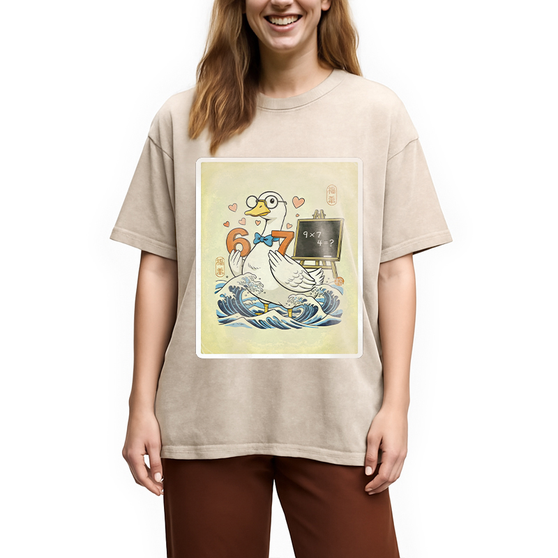 Tokyocanvas Japanese Goose Teacher 6 7 Meme Washed T-Shirt