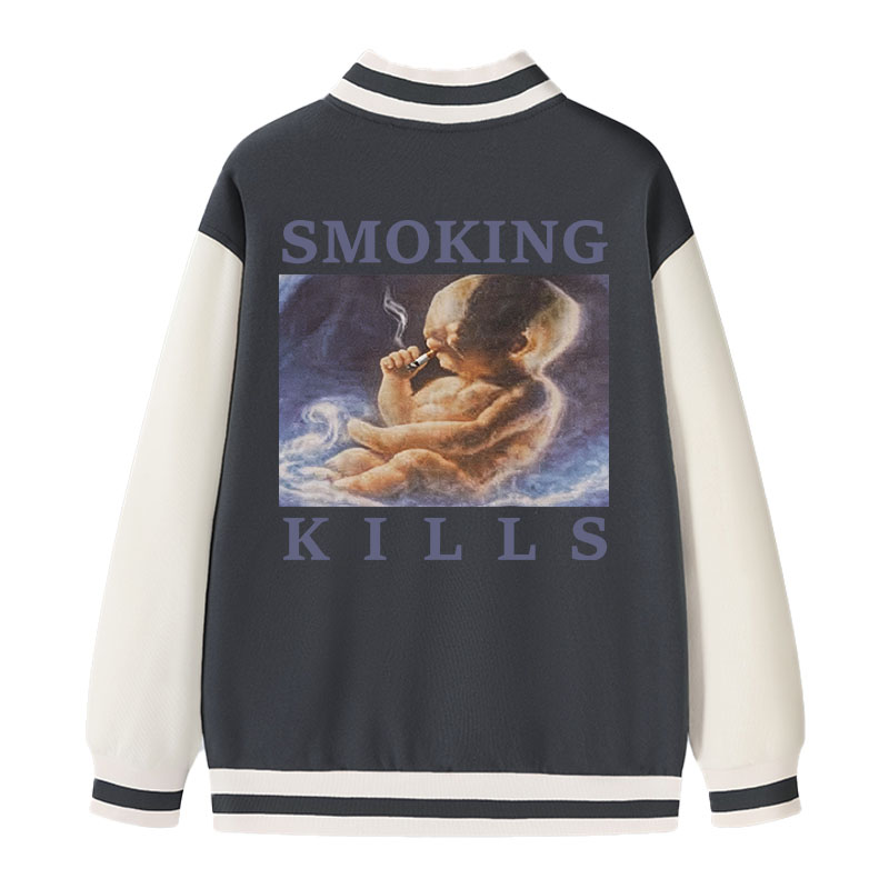 Tokyocanvas Smoking Kills Cigarette Addict Baby Varsity Jacket