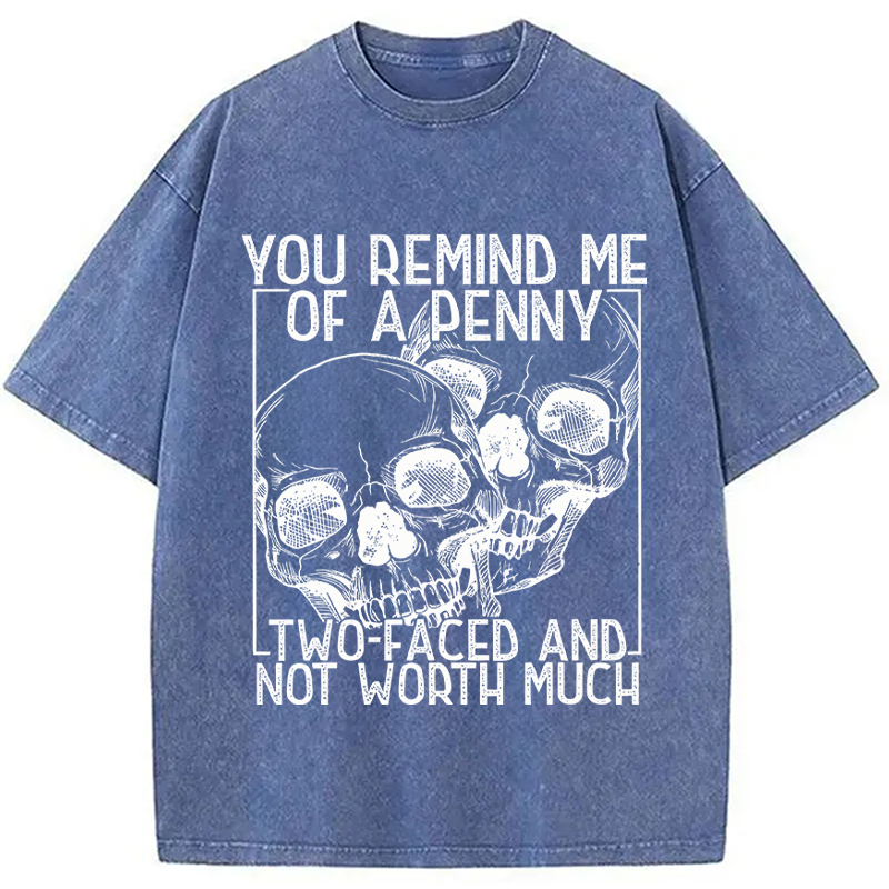 Tokyocanvas You Remind Me Of A Penny Two Faced And not Worth Much Washed T-Shirt