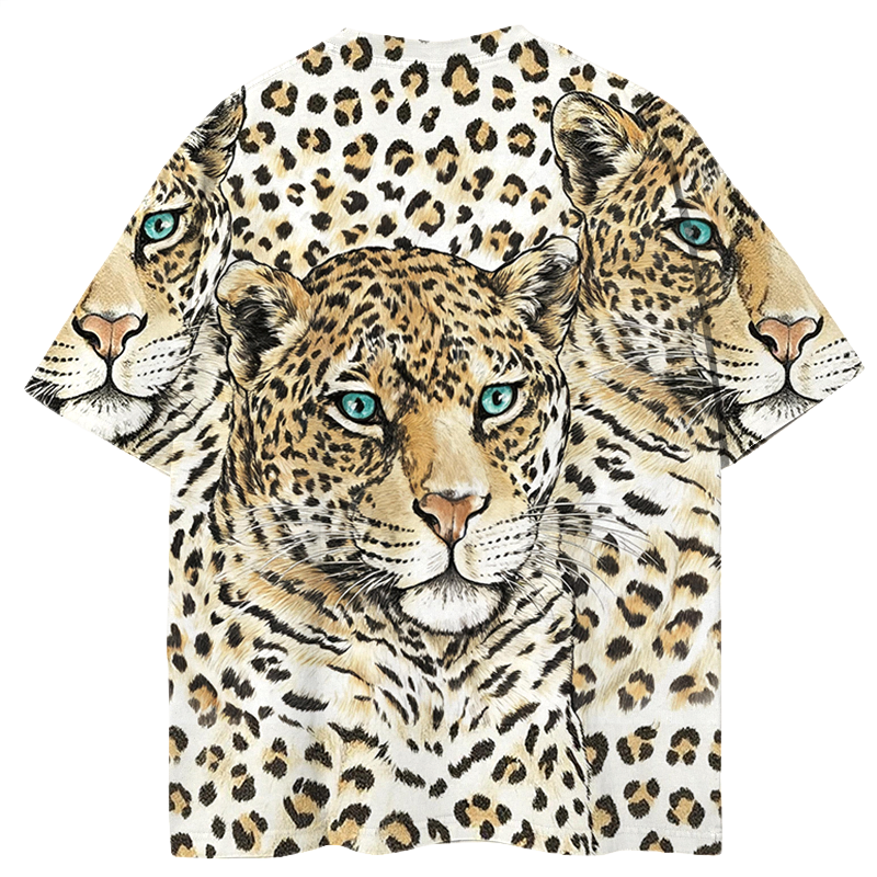 Tokyocanvas Three Leopards Graphic Print T-shirt
